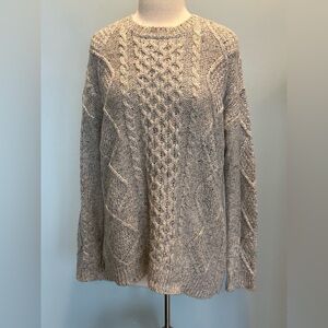 Treasure & Bond CabinCore Cable Knit Wool blend crew neck sweater size Medium